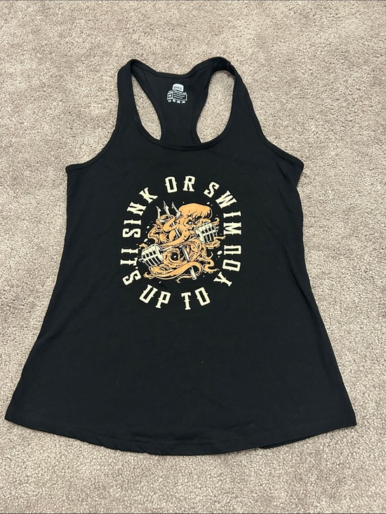 The Lift Box Tops - Sink or Swim Black Racerback Tank Top Lift Box